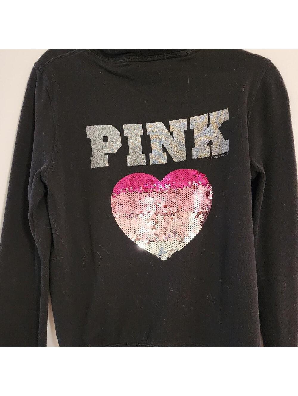 Y2K Gorgeous sweatshirt PINK with heart in sequins - Picture 3 of 7